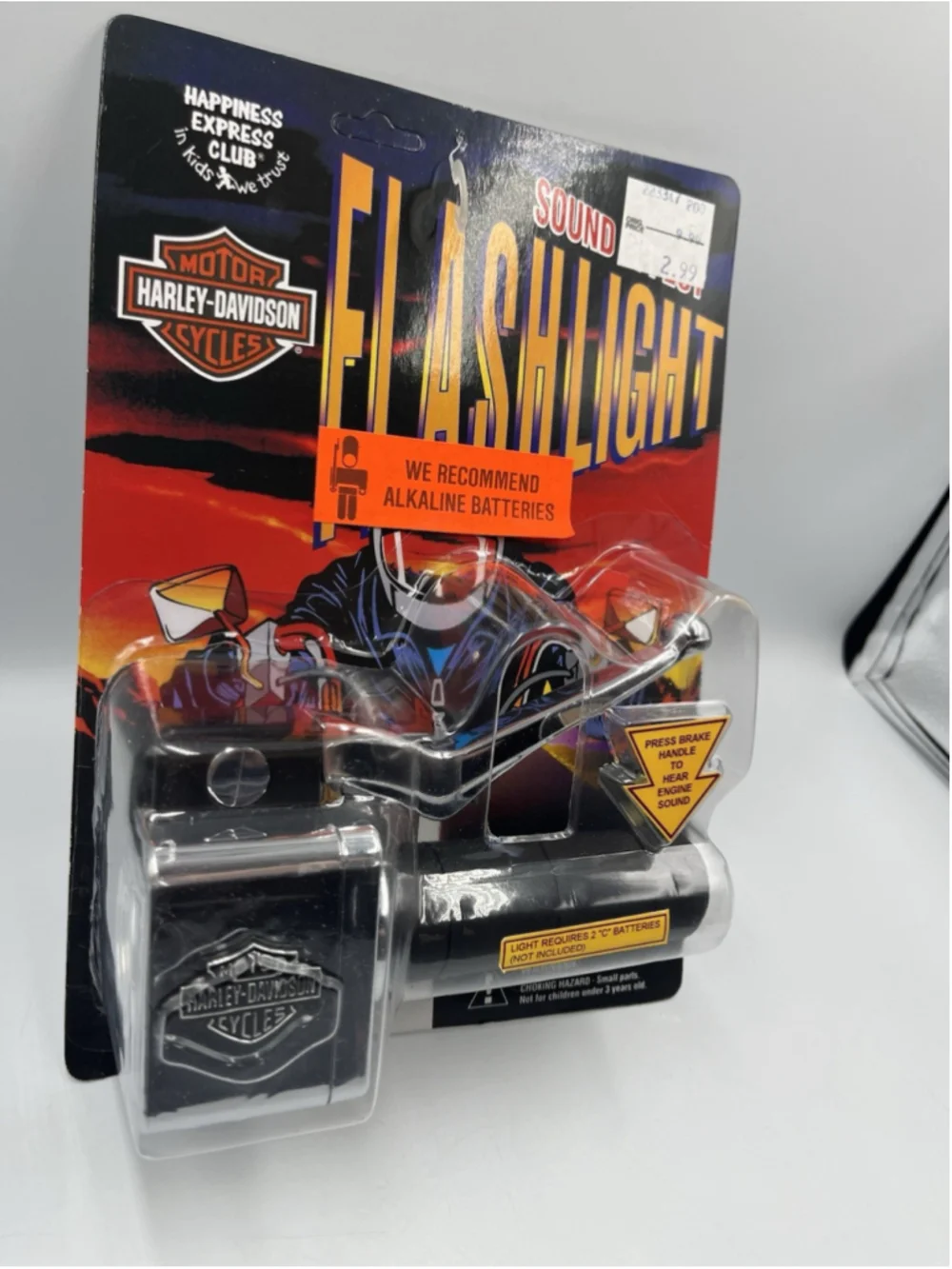 Harley-Davidson Sound Effect Flashlight 1995 Licensed New Carded Motorcycle Toy